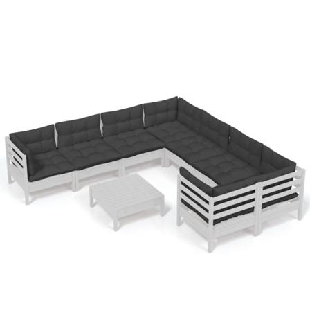 Vidaxl Loungegrupp Med Dynor 9 Delar Vit Massiv Furu Vit