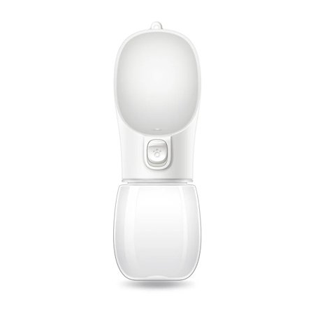 Bærbar hundevandflaske til små store hunde kat udendørs lækagesikker gåtur drikkeskåle Chihuahua fransk bulldog tilbehør Hvid