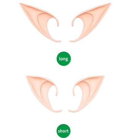 Elverører - 2 par latex elverører - bløde spidse elverører - elverører til Halloween og jul - elverører til et maskebal