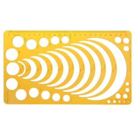 K-hartsmall linjal Stencil mätverktyg för att rita många storlekar rund cirkel