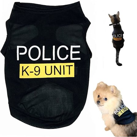 Hund T-shirt Polis Hund Katt Kläder Sommarkostymer Valp