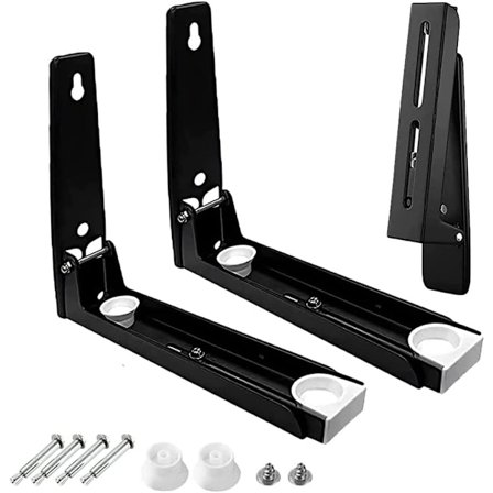 Mikron aaltopuun telineet, universaali seinäkiinnitys, teräksinen mikron teline, asennustarvikkeet mukana, mikrouunien asentamiseen keittiöön