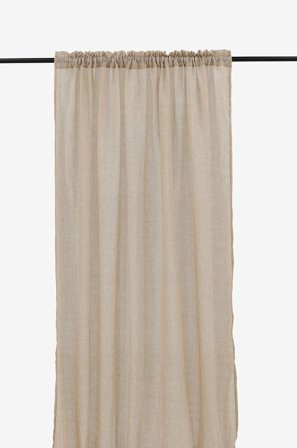 Venture Home - Gardin Elena med løbegang 2-pak - Beige - Gardinfag - 135X290 - Fra Homeroom