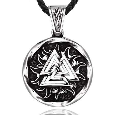 Hängsmycke - Nordisk mytologi - Valknut med flammor