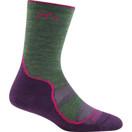 Darn Tough Women's Light Hiker Micro Crew Light Cushion Women hiking socks Green M