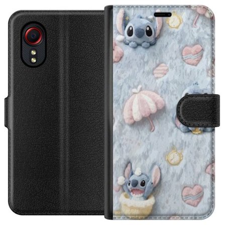 Yhteensopiva Lompakkokotelo Samsung Galaxy Xcover 5 Pisto kuvioita sydämillä, sateenvarjoilla ja pastellin värisellä pehmeällä taustalla