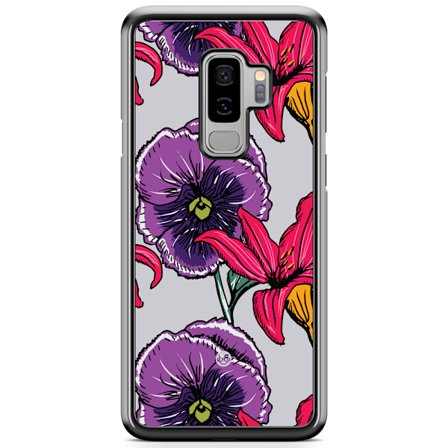 Bjornberry Skal Samsung Galaxy S9 Plus - Lila/Cerise Blomster