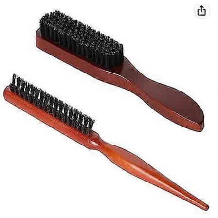 2 vildsvinehårsbørster - bløde naturlige børstehår - store og små - hår- og skægstyling