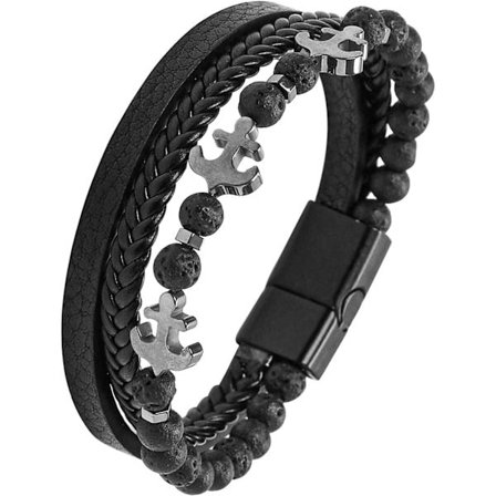 Herrarmband, Läderarmband för män, Livets träd-armband, Rostfritt stål herrarmband, Presenter till män