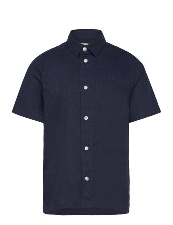 Cotton Linen Ss Shirt Navy GANT