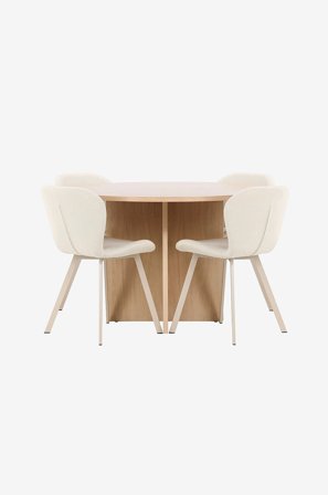 Venture Home - Ruokapöytä Strada ja Lilja-tuoli - Beige - Ruokailuryhmät - - Homeroom