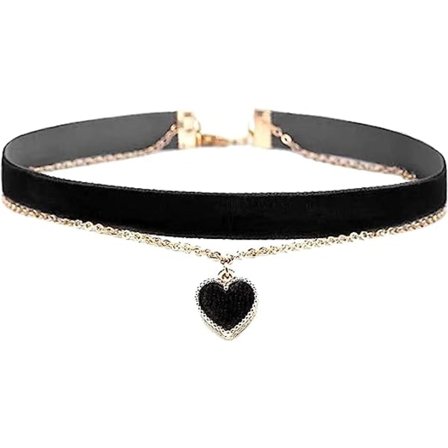 CQBB MOMOCAT Hjerte Halsbånd Justerbart Rød Choker Klassisk halskjede for kvinner og jenter Fløyel Choker Halsbånd_max