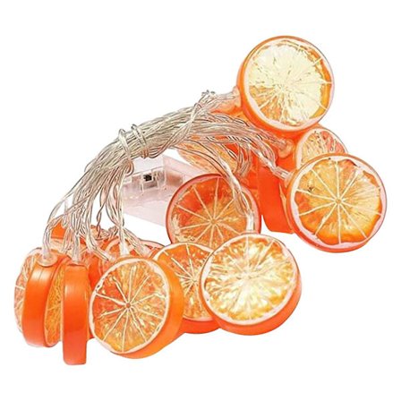 Batteridriven Dekorativ Ljusslinga med Citroner, 1,5 Meter Lång med 10 Lampor