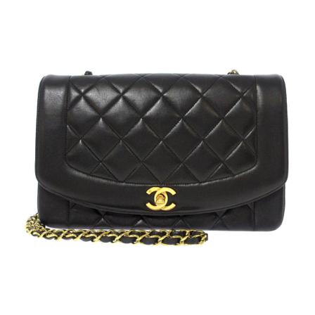 Chanel Vintage Shoulder Bags Sort, Dame Vintage Tasker, Størrelse: ONE Size