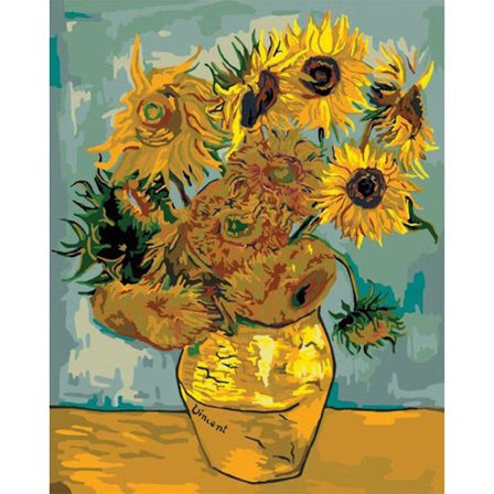30 x 40 cm, solsikker van gogh Diamond Painting Broderi Diamo