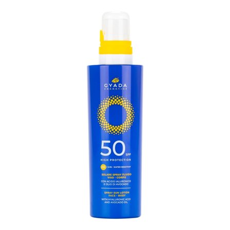 Gyada Cosmetics Solare Spray Viso Corpo SPF50 200ml - Latte solare corpo alta prot.