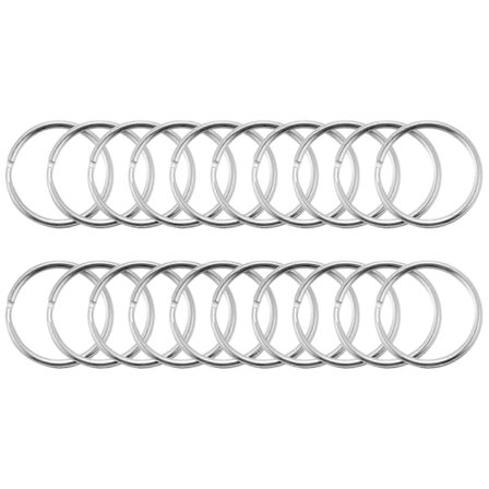 100 STK, 1 Tomme Nøglering Åben Nøglering Metal Nøglering Flad Ring til Husholdningsbil Nøglering