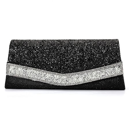 Mordely Sparkling Silver Wristlet Purse For Women Glitter Bride Clutch Bag For Wedding A916-736