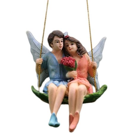 Hængende Havefigurer Udendørs Hængende Fe Fe Havefigur og Skulptur Miniature Blomsterfigurer Fe Havetilbehør, til Hjem Terrasse Have