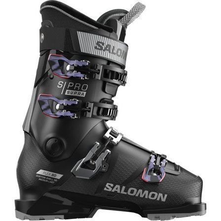 Salomon - Chaussures de ski de piste femme S/pro Supra 80 - Black / Silver Met. / Sweet Lavender - 27/27.5