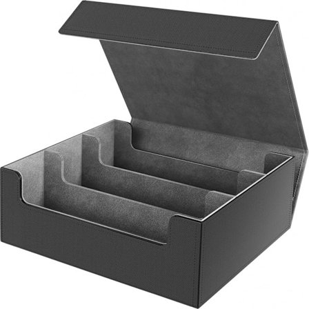 PU Læder Samlekort Deck Case med Magnetisk Lukning, Sort med gråt for