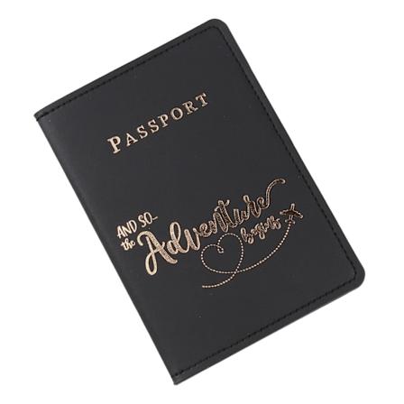 PU Passstempelholder Kortmønster Billetter Pascovers Rejsepas Beskyttende Cover ID Kreditkort Holder Rejsetilbehør black