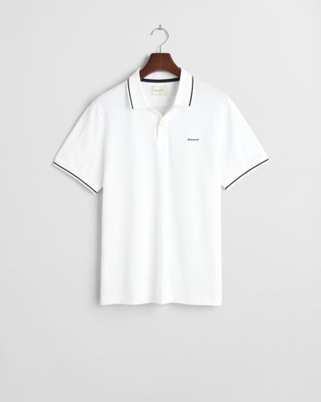 GANT Herren Tipped Piqué Poloshirt (XXS) Weiß
