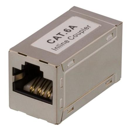DELTACO skarvdon CAT6a, FTP (skärmad), hona-hona, silver