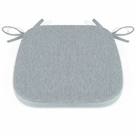 Stolputer Sklisikker Kjøkkenstolpute Med Bånd, Memory Foam 45*42CM, Spisestuestolpute - Lysegrå