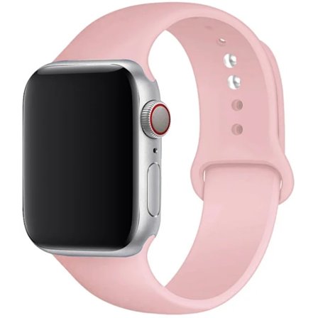 Silikoniranneke Apple Watchille 45mm 44mm 42mm 49mm 41mm 40mm 38mm correa armband iwatch Series 8 7 9 SE 4 3 5 Ultra 6 Pink Sand