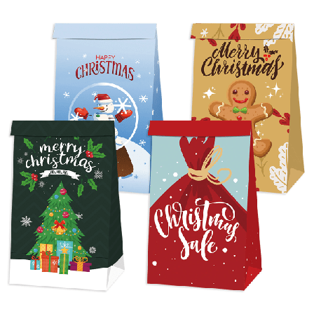 Juldekoration 2023 - Ny Julgran God Jul Party Dekoration Cartoon Godis Presentpåse 1 12pcs/Set