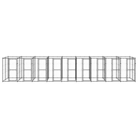 Vidaxl Hundgård För Utomhusbruk Stål 21,78 M² Svart
