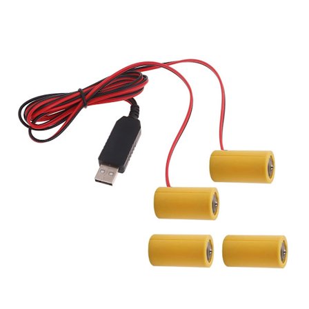 5V2A USB til 3V1A LR14 C Batterieliminatorer Erstatter 2 stk. 1,5V C Batteri