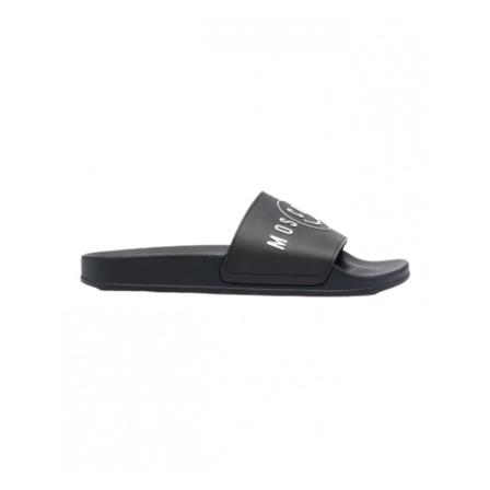Moschino Slides Sort, Herre, Størrelse: 44 EU