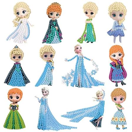 12 st Frozen tecknade DIY handgjorda diamantklistermärken