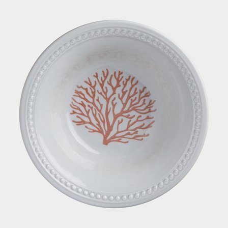 Schalen in melamine Marine Business Harmony Coral, wit/oranje, 13 cm, 6-pack