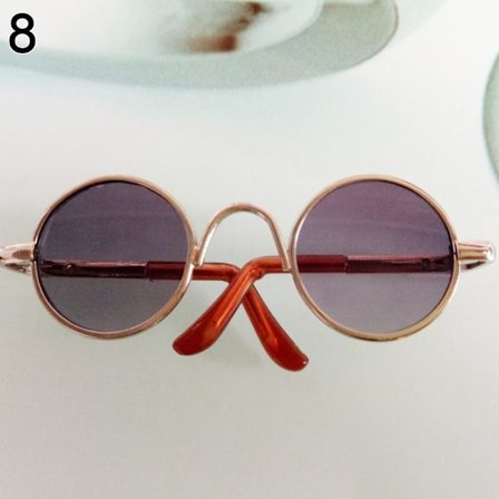 Søde runde stel Plys dukke briller 8 8