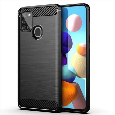Samsung Galaxy A21s Exklusivt Stöttåligt Skal - Carbon Svart