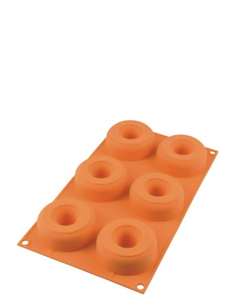 Silikomart Silikoneform Donuts 6 Stk. Ø75/25 H28 - Red - FOR 6PCS