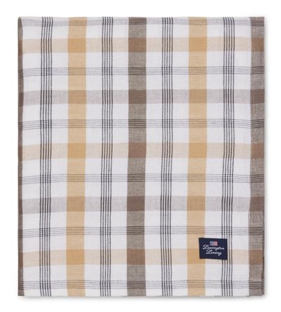 Lexington Duk Checked Lin-Bomull olive 150x250