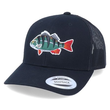 Skillfish - Svart trucker Keps - Perch Applique Black Trucker @ Hatstore