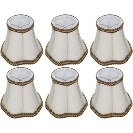 Sett med 6 lampeskjermer for lysekroner, lampeskjermer for bordlamper, stoffskjermer, minimalistiske lampeskjermer for lysekroner.