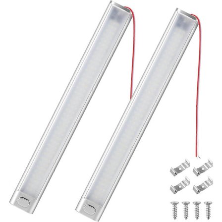 LED-lyslist for interiør, 120 LED-strips med bryter, 12V-85V hvit lampe, interiørlys for bobil, bil, campingvogn, buss, kjøkken (LGL)