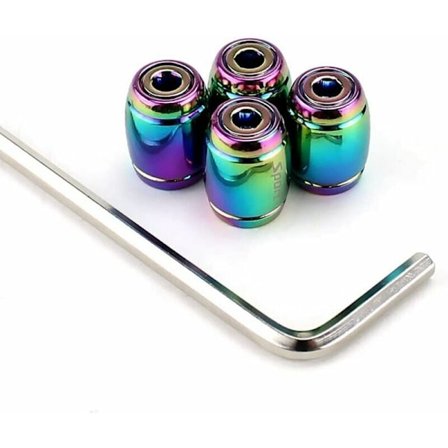 4-pakks Dekkventilhetter med Skiftenøkkel Tyverisikre Sinklegering Bil