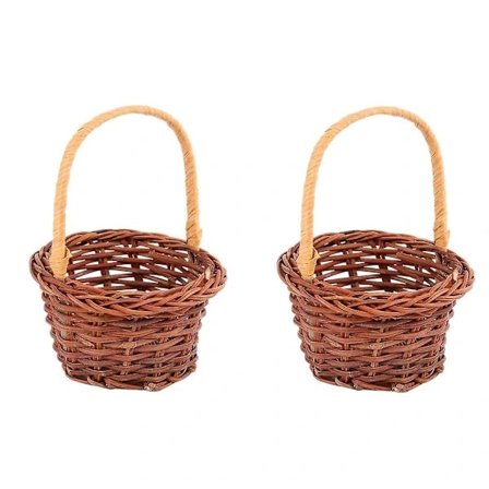 2 st korg frukt pil presentpåse bambu påskkorg mini picknickkorgar mini korgar för pyssel