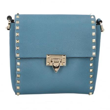 Valentino Vintage Pre-owned Læder crossbody-tasker Blå, Dame Vintage Tasker, Størrelse: ONE Size