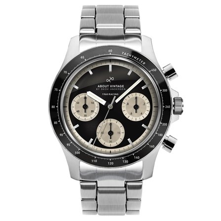 1960 Racing Chronograph | Acero quirúrgico, negro y blanco roto para hombres - Relojes de pulsera