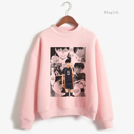 Anime Haikyuu Hoodie Toppar Herr Harajuku Mode Streetwear Kawaii Oya Grafisk Crewneck Pullovers Unisex Sweatshirt Man 11309 11309 S