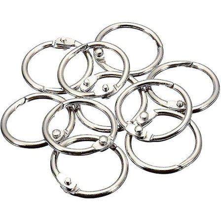 Bokringar, Lösbladshäftningsringar, 50-pack, Silver (20 mm)