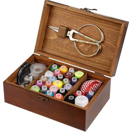 Syæske i træ, syæske-organisator med tilbehørssæt, syæskekurve til begyndere/voksne/børn/kvinder/mænd